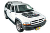 Opening the bonnet Dodge Dakota 1997 - 2004