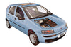 Fusebox and diagnostic socket locations Fiat Punto 1999 - 2003