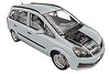 Fusebox and diagnostic socket locations Vauxhall Zafira 2005 - 2009