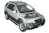 Opening the bonnet Kia Sorento 2011 - 2013