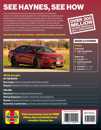 Back cover of the Chevrolet Impala 2014 2020 Haynes Repair Manual
