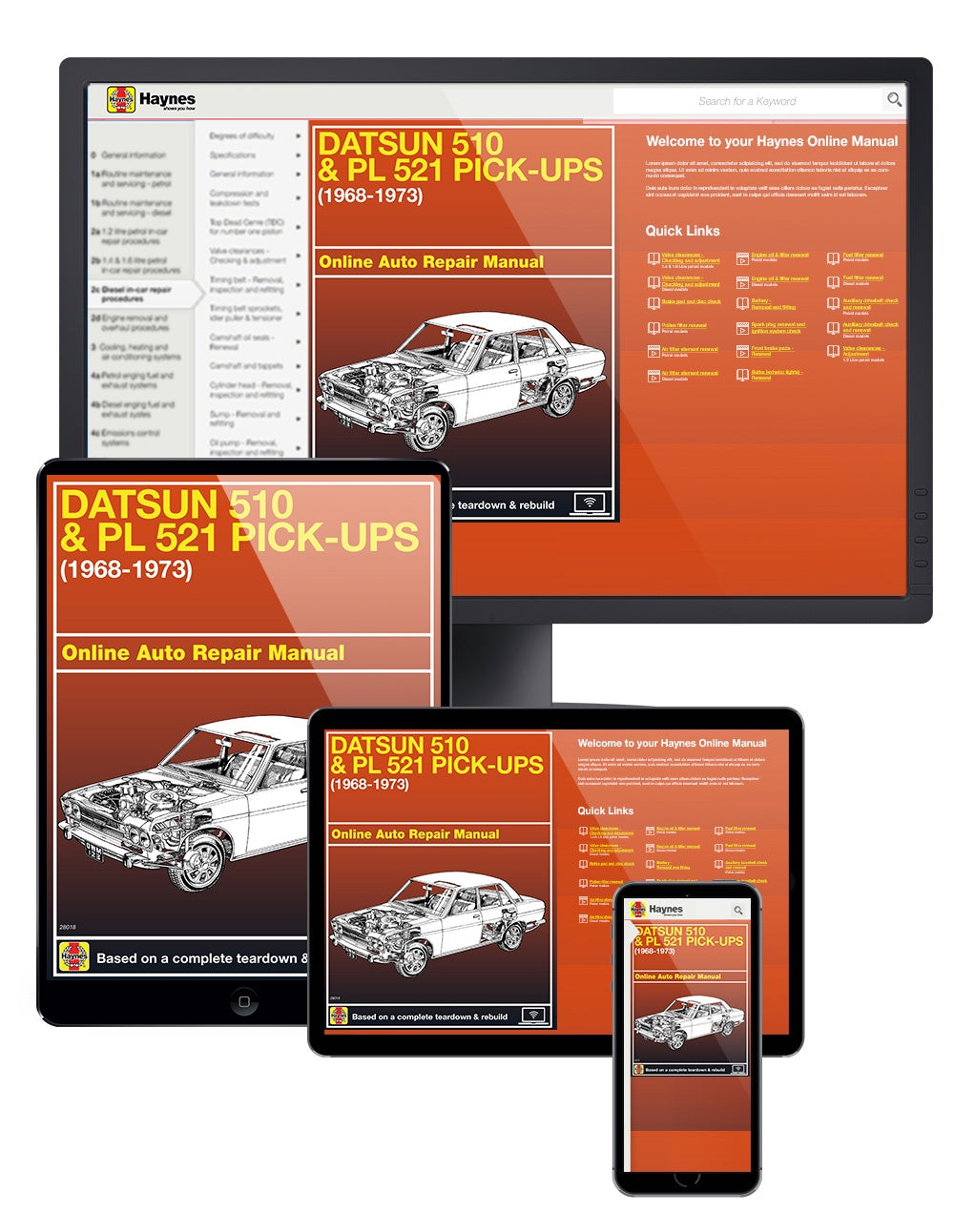 Datsun 510 & PL 521 Pick-ups (68-73) Haynes Online Manual – Haynes