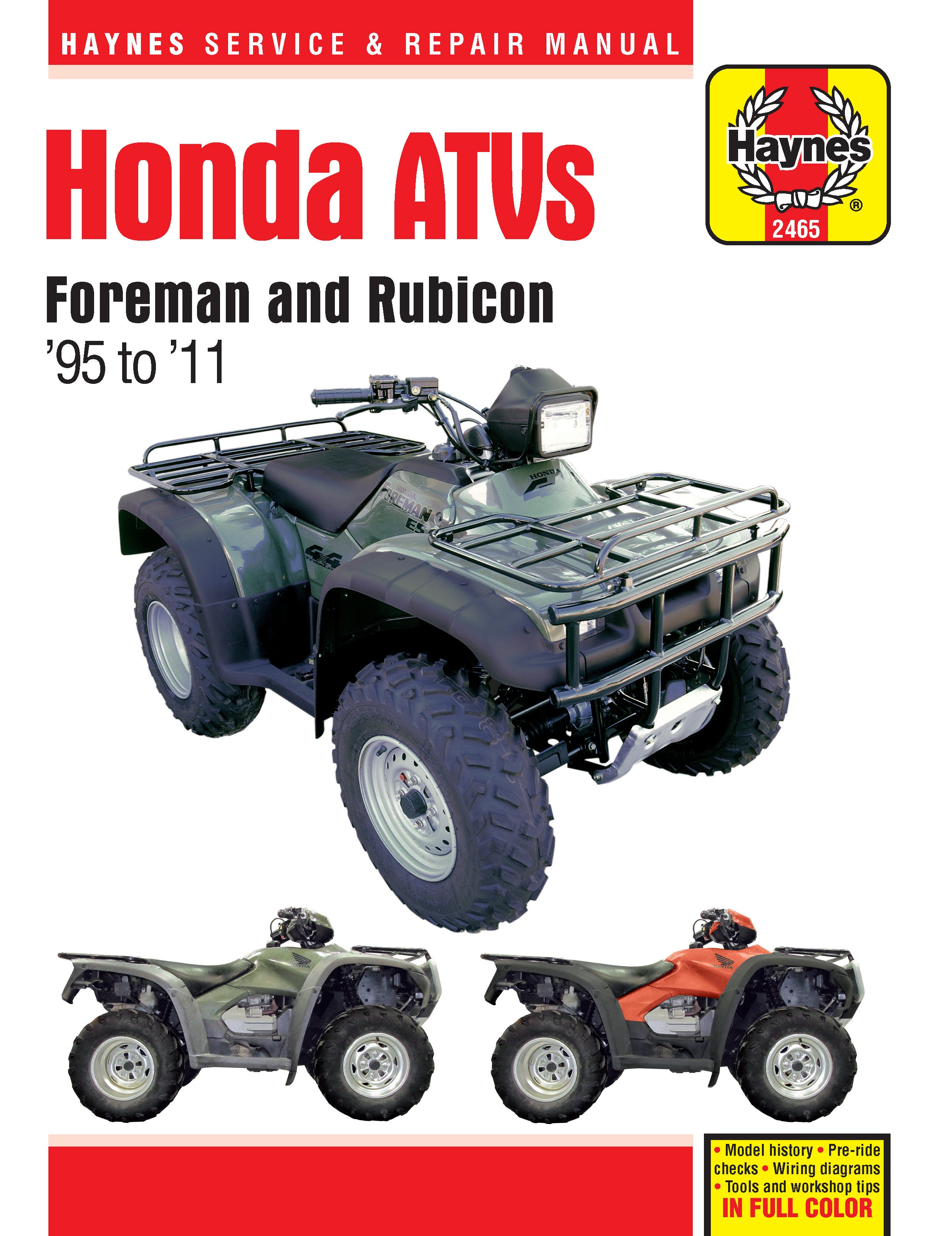 Honda Foreman 400 (95-03), Foreman 450 (98-04), & Rubicon 500 (01