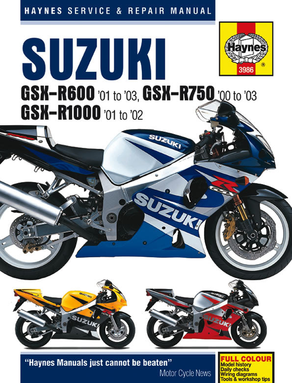 Suzuki GSX-R600 (01-03), GSX-R750 (00-03) & GSX-R1000 (01-02 