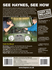 Back cover of a Haynes repair manual