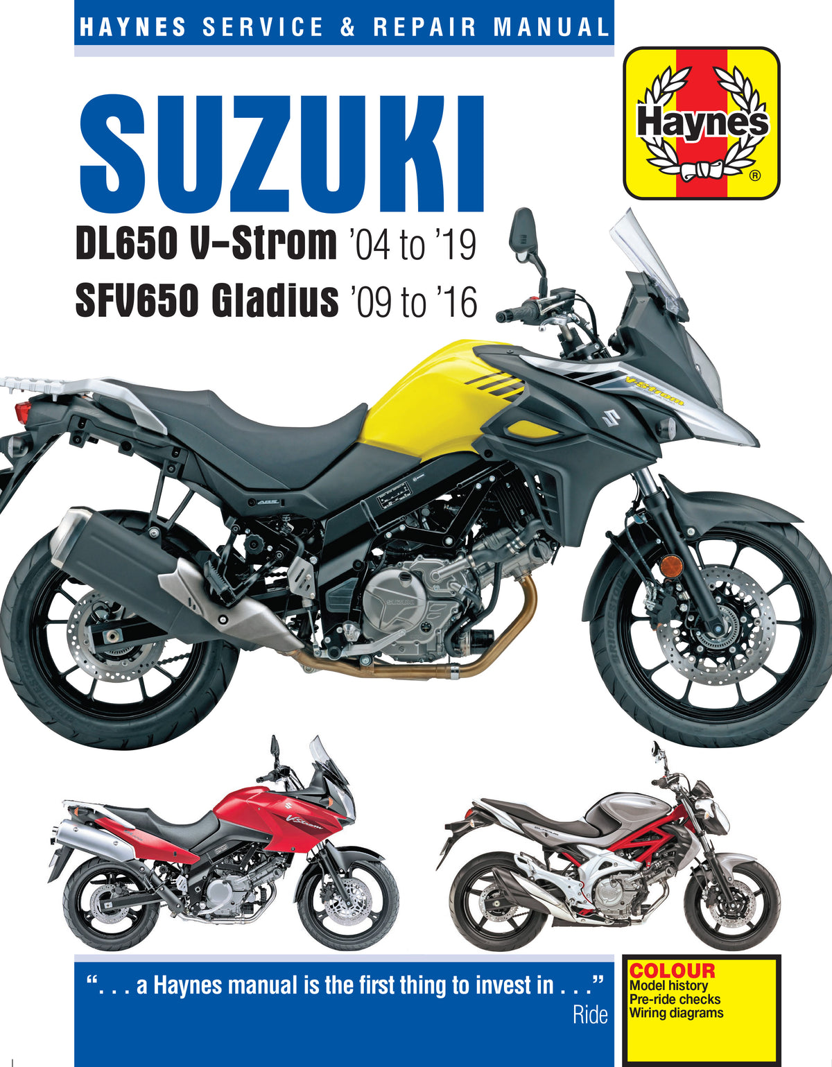 Suzuki DL650 V-Strom & SFV650 Gladius (04-19) Haynes Repair Manual 
