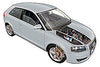 Fusebox and diagnostic socket locations Audi A3 2003 - 2008