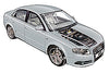 Fusebox and diagnostic socket locations Audi A4 2005 - 2008
