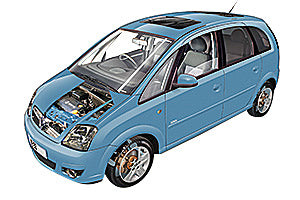 Opening the bonnet Vauxhall Meriva 2003 - 2010