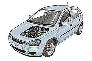 Opening the bonnet Vauxhall Corsa 2000 - 2003