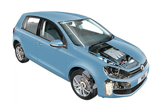 Fusebox and diagnostic socket locations Volkswagen Golf 2009 - 2012