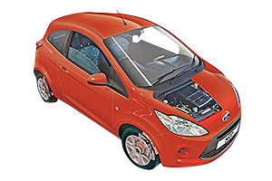 Fusebox and diagnostic socket locations Ford Ka 2009 - 2014