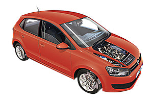 Opening the bonnet Volkswagen Polo 2009 - 2014