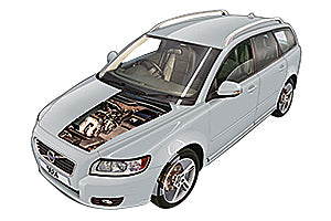 Opening the bonnet Volvo S40 2007 - 2013