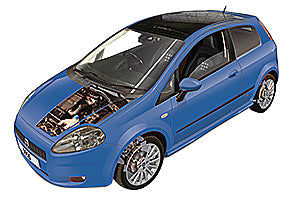 Fusebox and diagnostic socket locations Fiat Punto Evo 2006 - 2015
