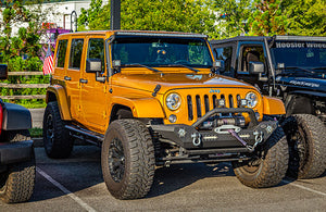 Pigeon Forge, TN - August 25, 2017: Lightly Modified Off Road Jeep Wrangler JK Sahara Hardtop at a local enthusiast rally.