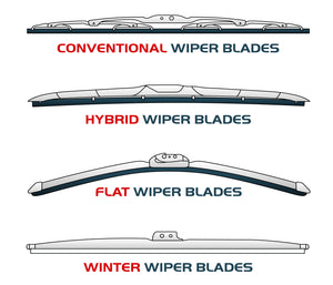 Various types of wiper blade