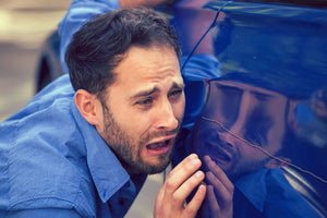 Scratched car door upsets silly man