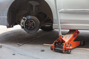 Car on Jack Front Brake Rotor