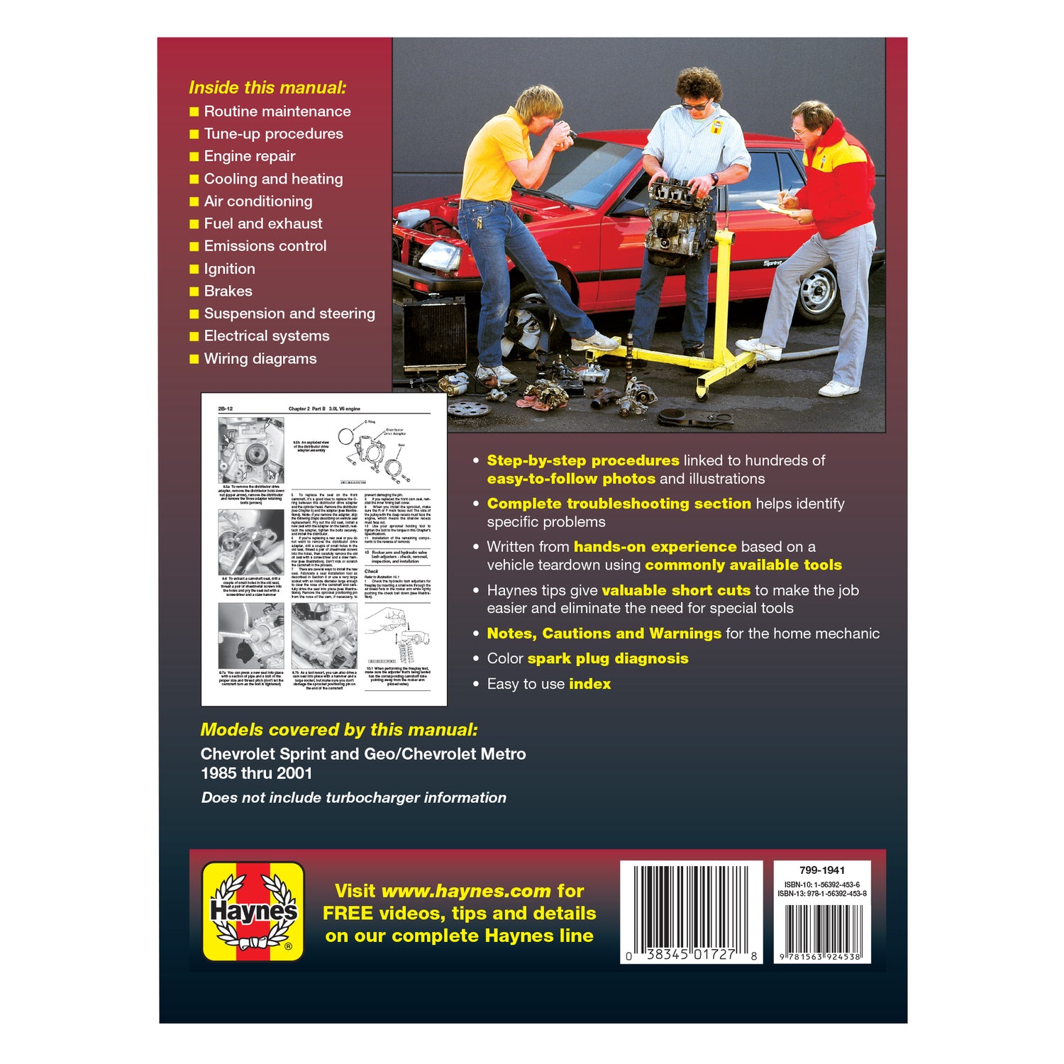 Chevrolet Sprint, Geo & Chevrolet Metro (85-01) Haynes Repair Manual