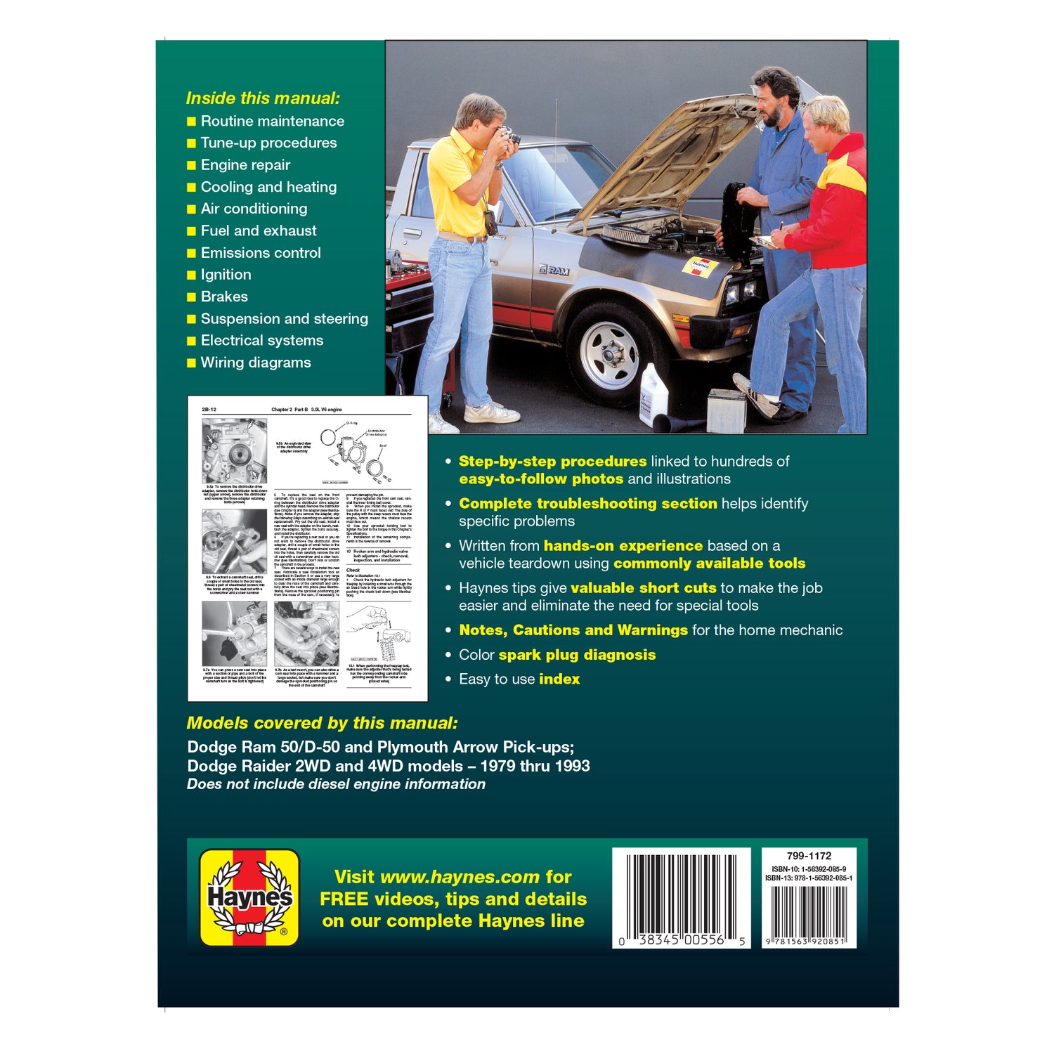 Dodge Ram 50/D-50 pick-ups & Raider & Plymouth Arrow Pick-up (79-93) Haynes Repair Manual