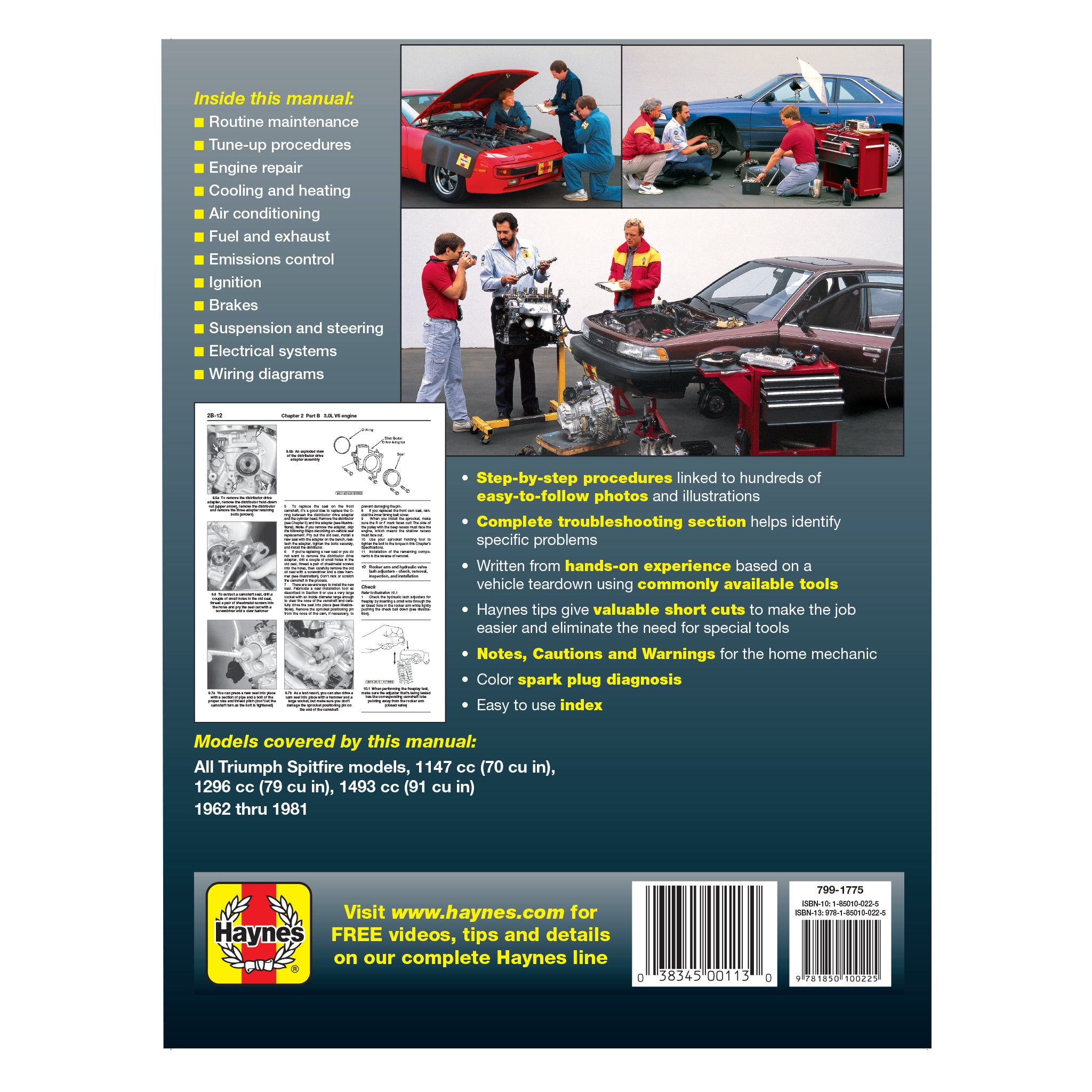 Triumph Spitfire (1962 - 1981) Haynes Repair Manual – Haynes