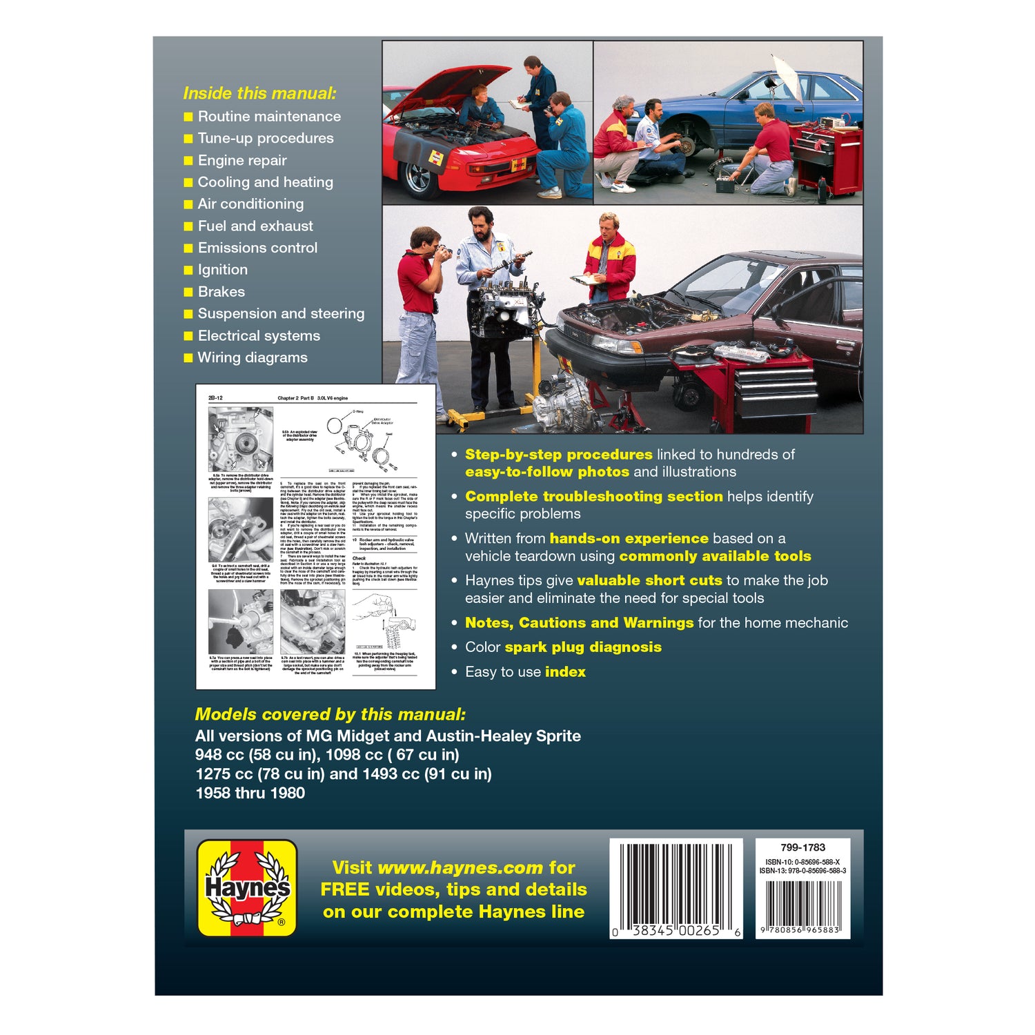 MG Midget & Austin-Healy Sprite (58-80) models covered MG Midget 1500 Roadster (74-80), Austin-Healy (58-72) & MG Midget (61-79) Haynes Repair Manual