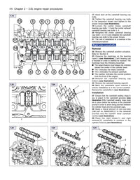 Page from a Cadillac XTS Haynes Repair Manual showing illustrations of vehicle engine components with accompanying text and diagrams.