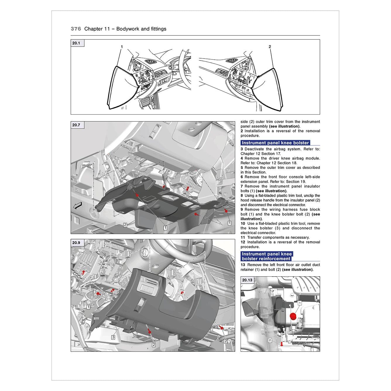 Technical diagram and instructions for vehicle bodywork and fittings on a white background