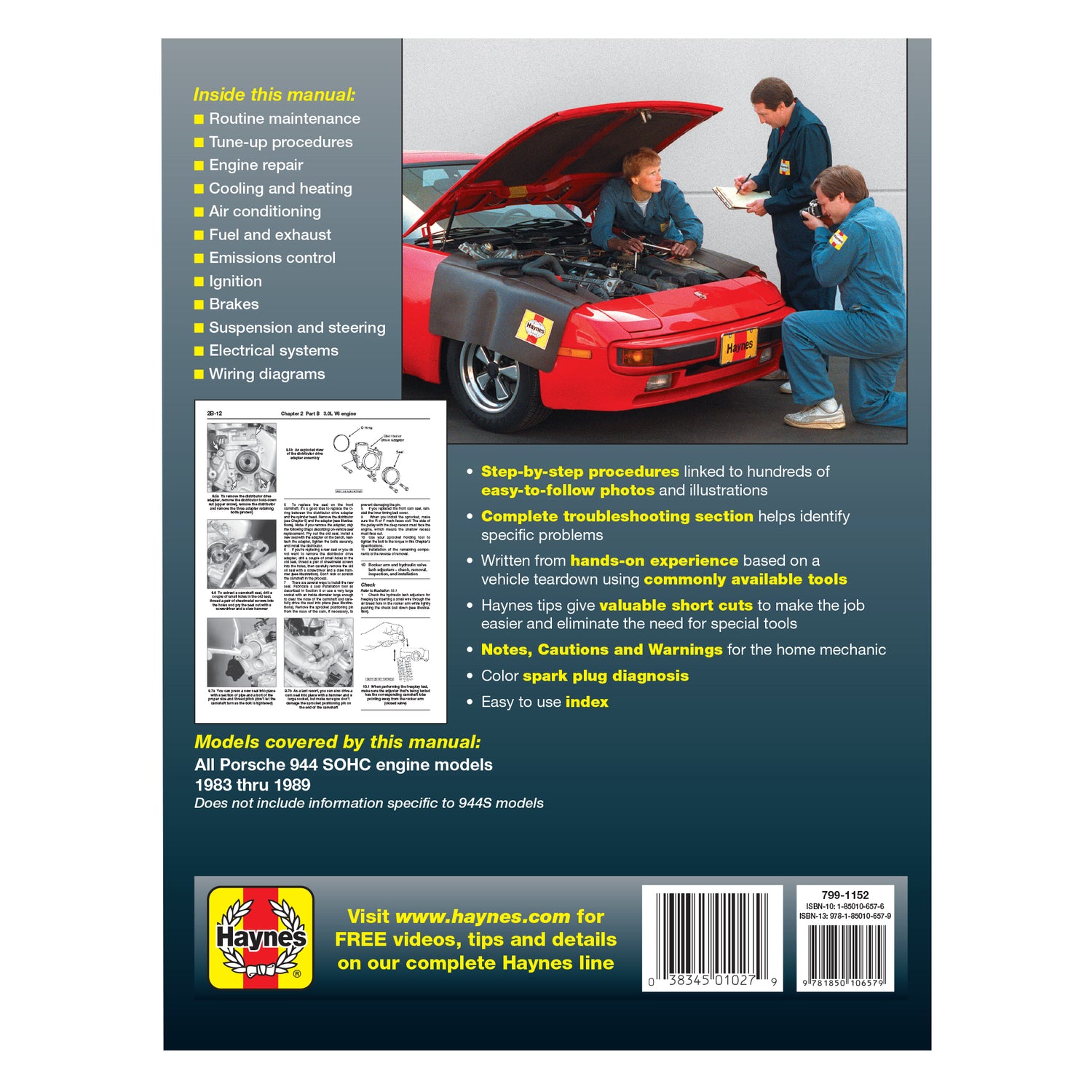 Porsche 944 4-cylinder (83-89) Haynes Repair Manual