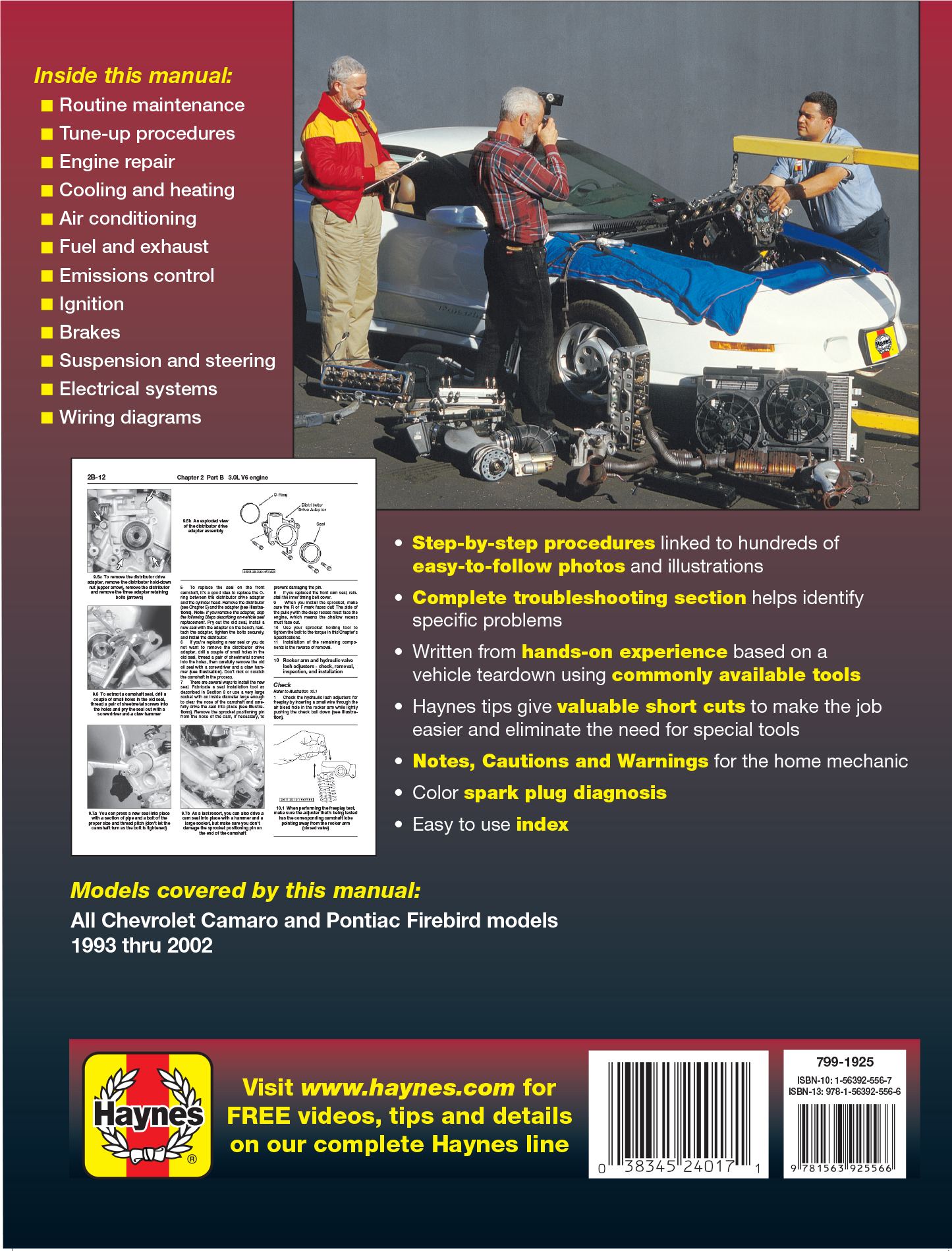 Chevrolet Camaro & Pontiac Firebird (93-02) Haynes Repair Manual