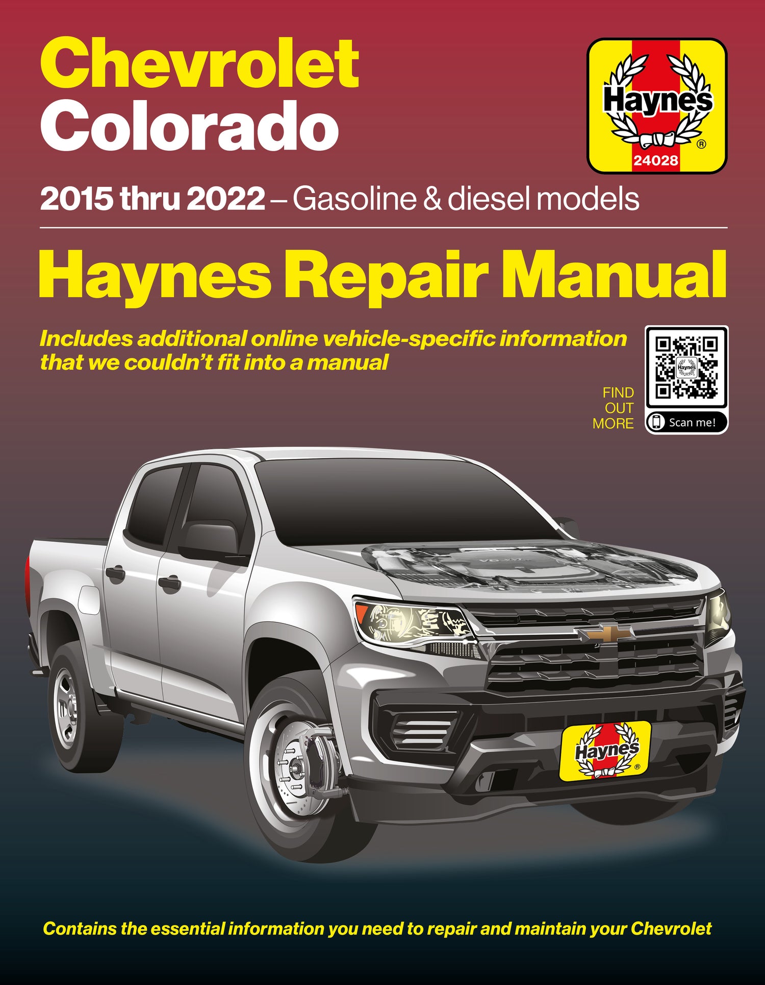 Front cover of a Haynes repair manual for the Chevrolet Colorado 2015 thru 2022