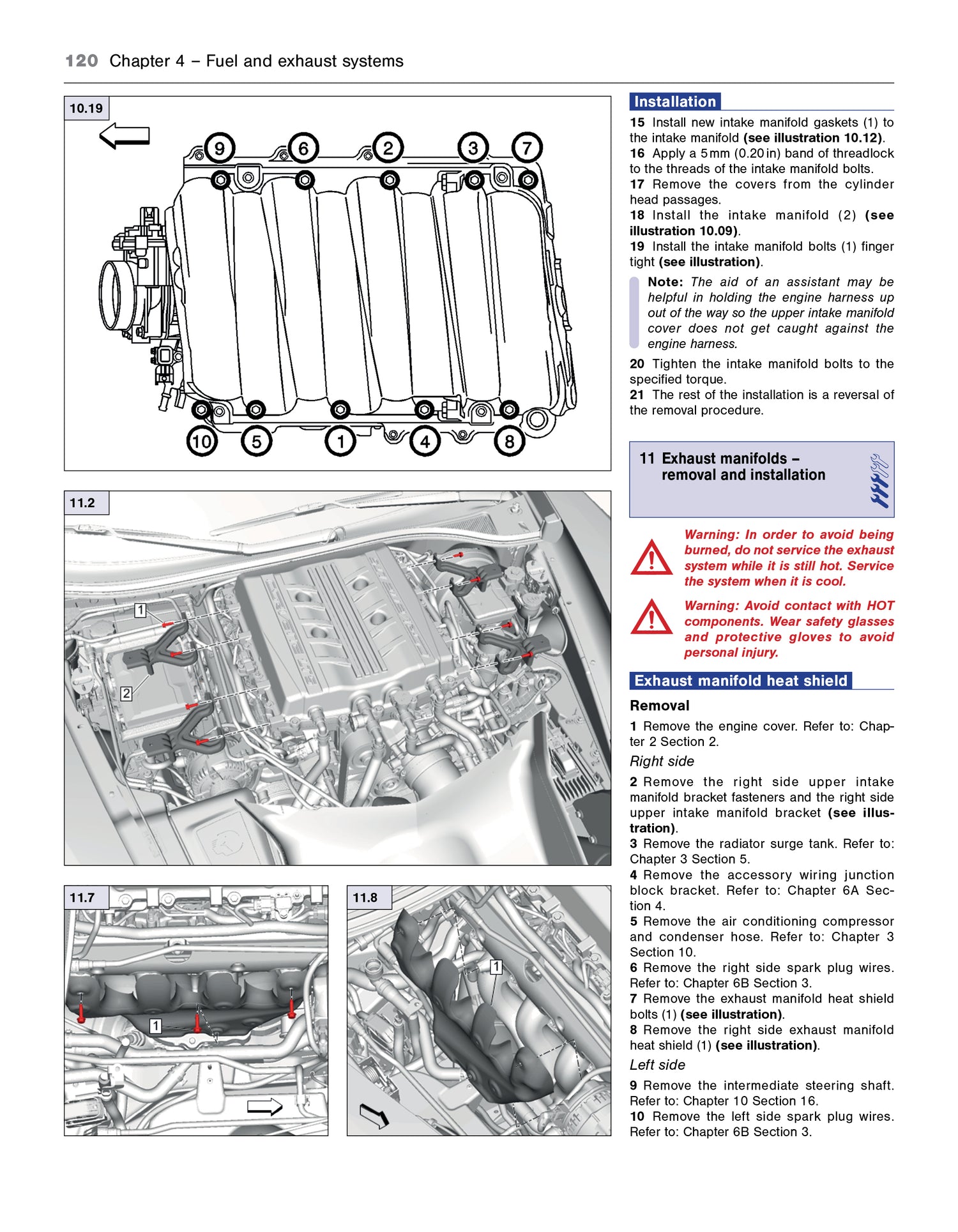 Technical diagram and illustrations of a vehicle's exhaust system on a white background
