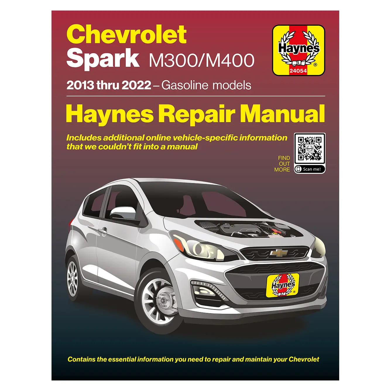 Haynes repair manual for Chevrolet Spark M300/M400 on a white background