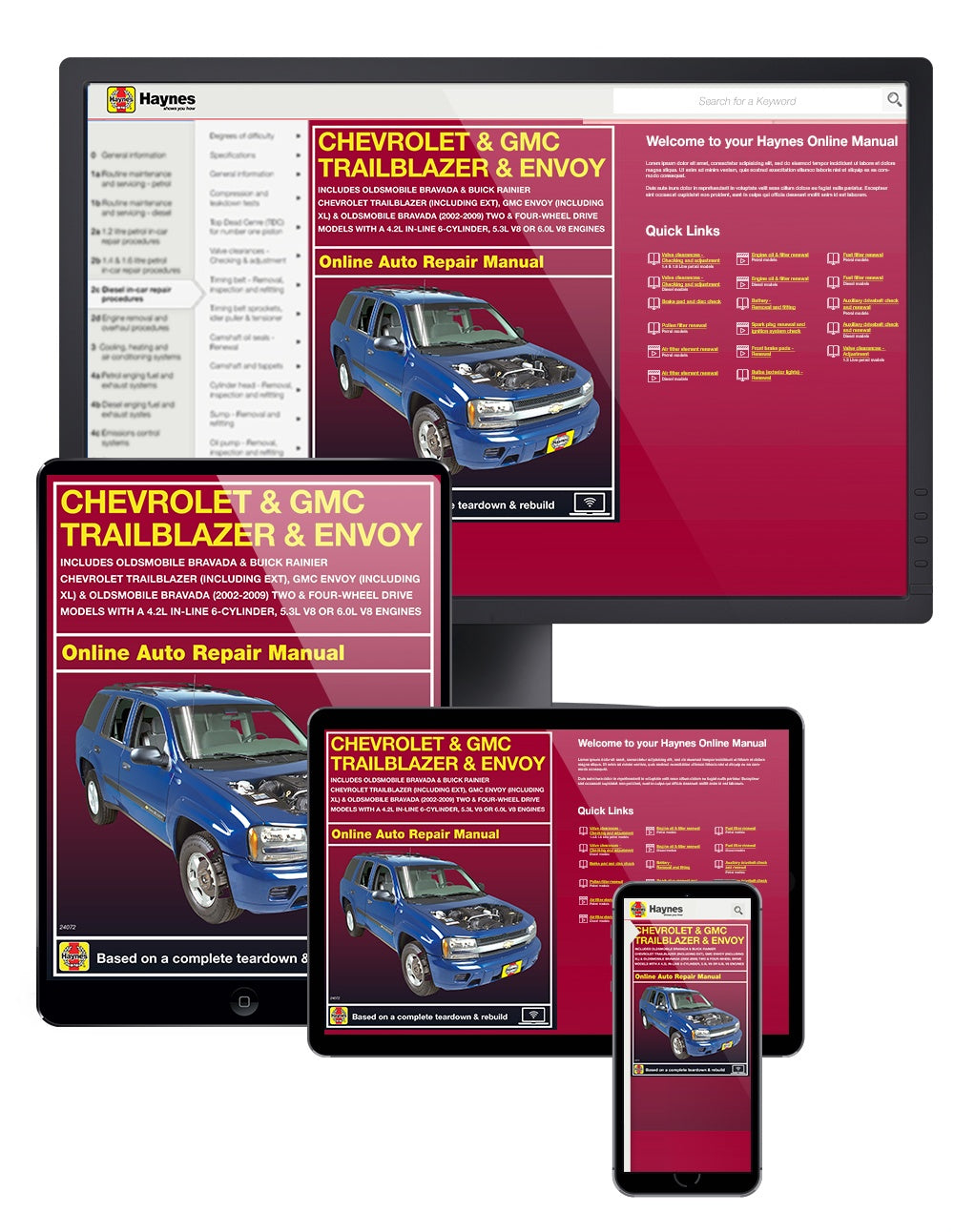 Chevrolet TrailBlazer, TrailBlazer EXT, GMC Envoy, GMC Envoy XL, Oldsmobile Bravada & Buick Rainier with 4.2L, 5.3L V8 or 6.0L V8 engines (02-09) Haynes Repair Manual