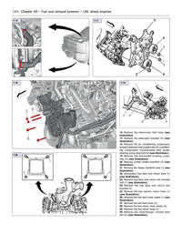 Technical diagram of a fuel and exhaust system for LML diesel engines with various components and steps in the Chevrolet Silverado 2500/3500 2014-2019 Haynes Repair Manual.
