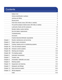 Table of contents for a vehicle maintenance manual on a white background in the Chevrolet Silverado 2500/3500 2020 thru 2024 Haynes Repair Manual