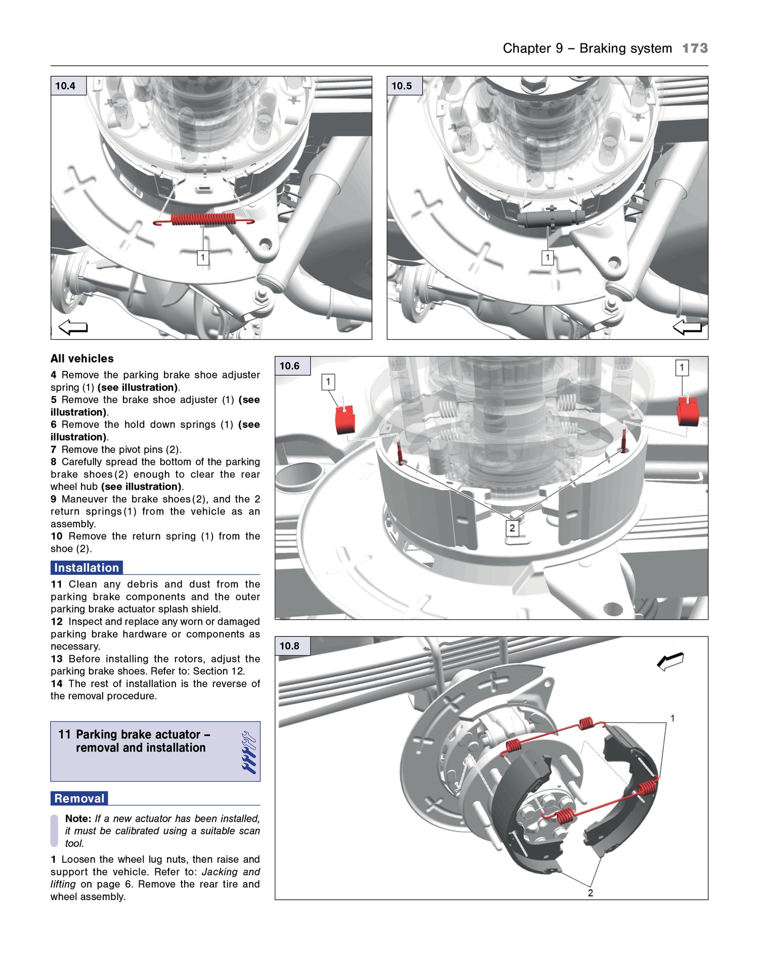 Technical diagram of a braking system with labeled parts and text instructions from the Chevrolet Silverado 2500/3500 2020 thru 2024 Haynes Repair Manual