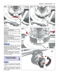 Technical diagram of a braking system with labeled parts and text instructions from the Chevrolet Silverado 2500/3500 2020 thru 2024 Haynes Repair Manual
