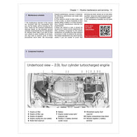 Technical manual page with text and diagram of a car engine layout.