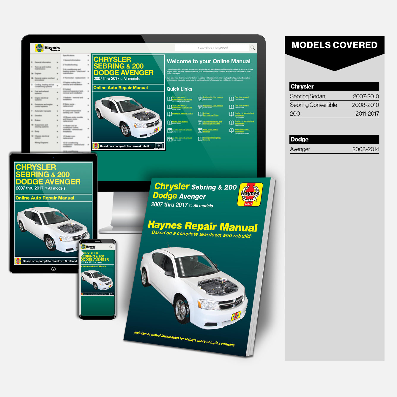 Chrysler Haynes Repair Manual Book and Online Bundle