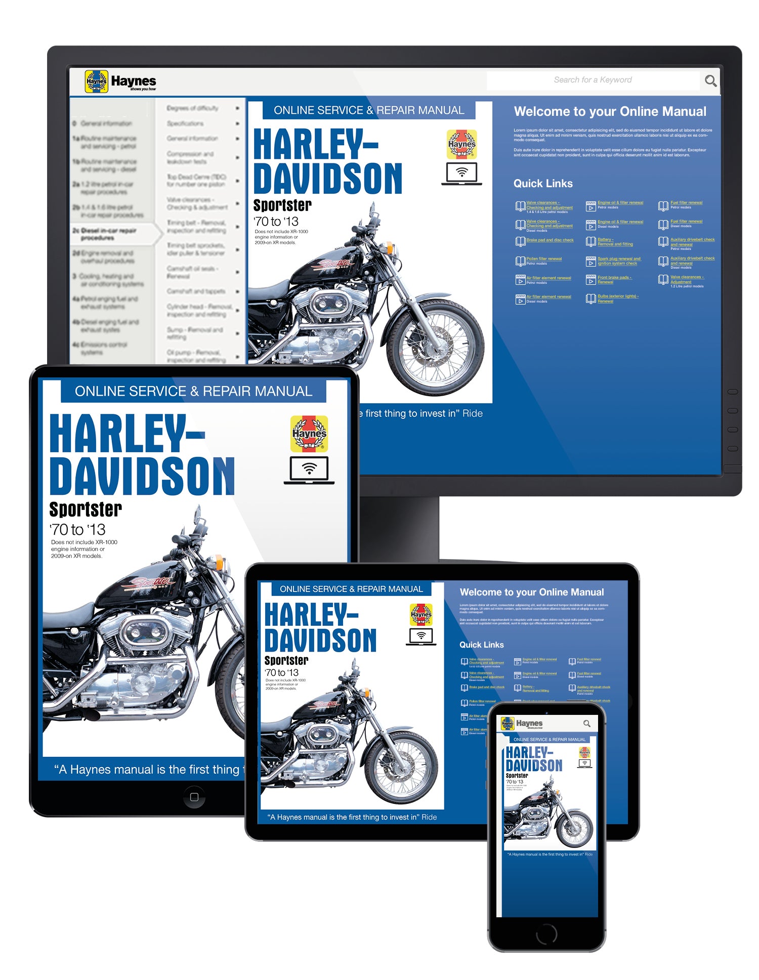 Harley-Davidson Sportsters XL, XLH, XLCH, XLS & XLX with 883/1000/1100 & 1200 engines (70-13) Haynes Repair Manual