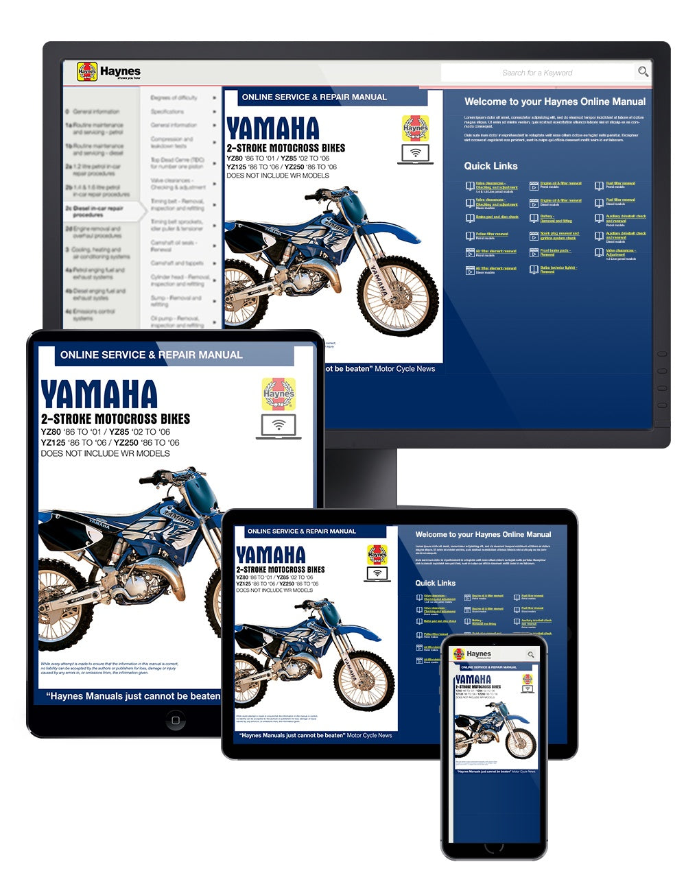 Yamaha 2-Stroke YZ80, YZ85, YZ125 & YZ250 (86-06) Haynes Repair Manual