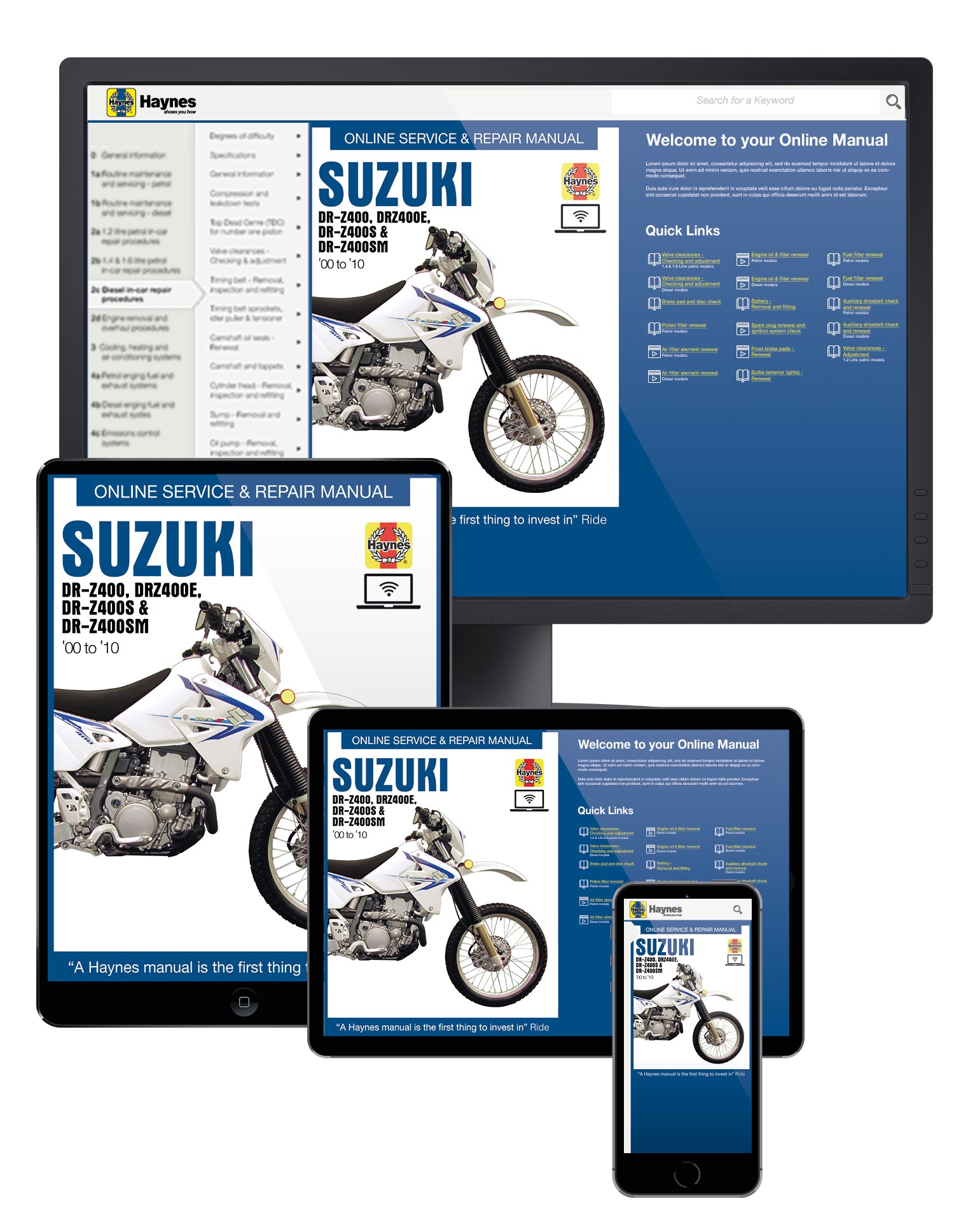 Suzuki DR-Z400 (00-05) DR-Z400E (00-09) DR-Z400S (00-10) & DR-Z400SM (05-10) Haynes Repair Manual