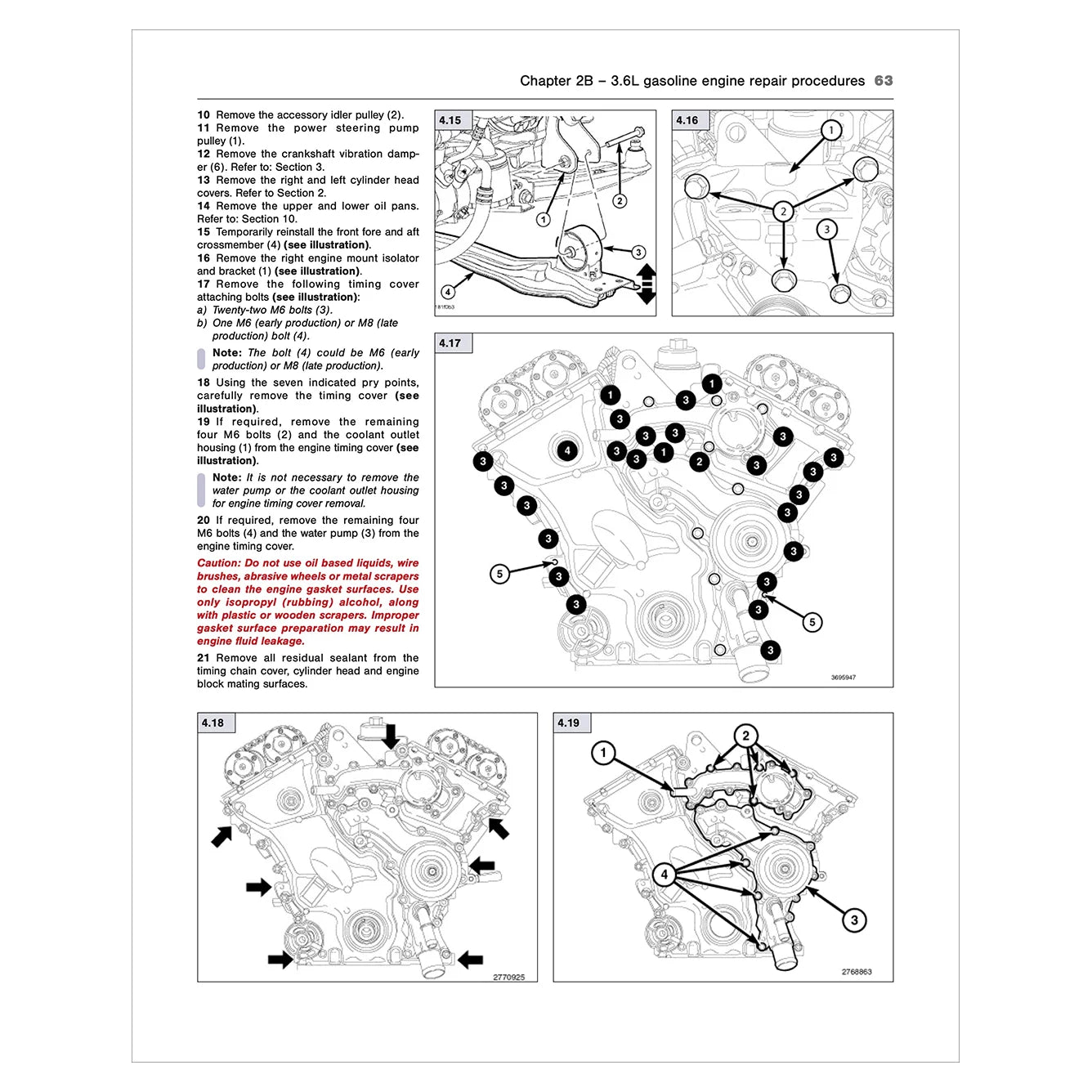Technical diagram and text from a gasoline engine repair manual on a white background