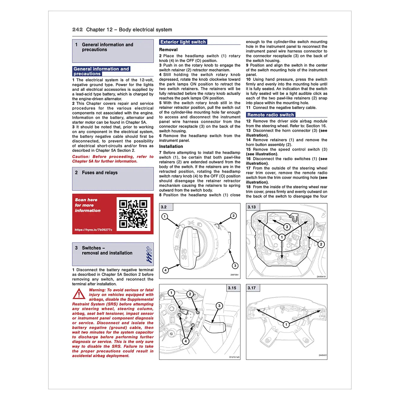 Technical manual page with diagrams and text on a white background