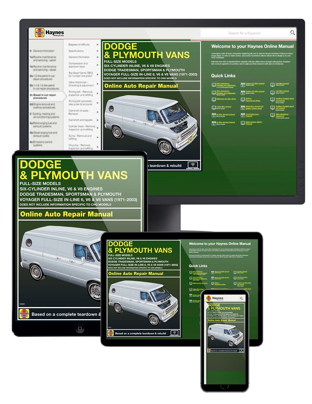 Dodge Tradesman, Sportsman & Plymouth Voyager Full-size in-line 6, V6 & V8 Vans (71-03) Haynes Repair Manual