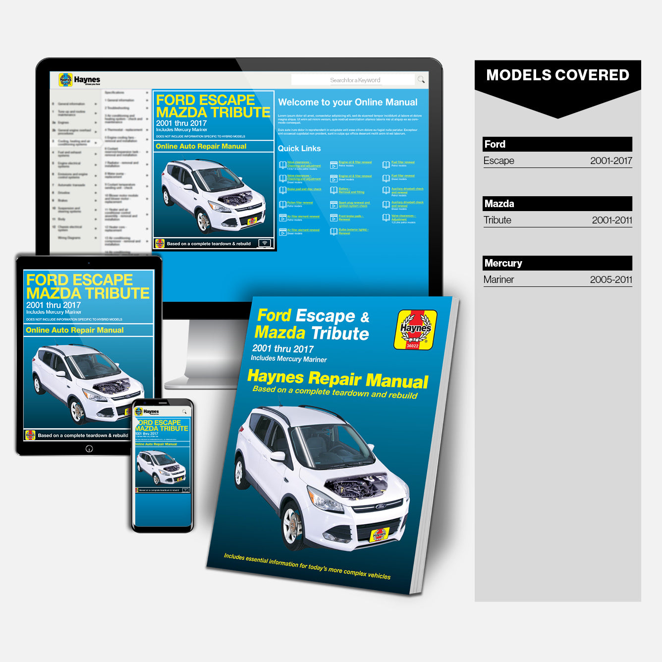 Ford Escape (01-17), Mazda Tribute (01-11) & Mercury Mariner (05