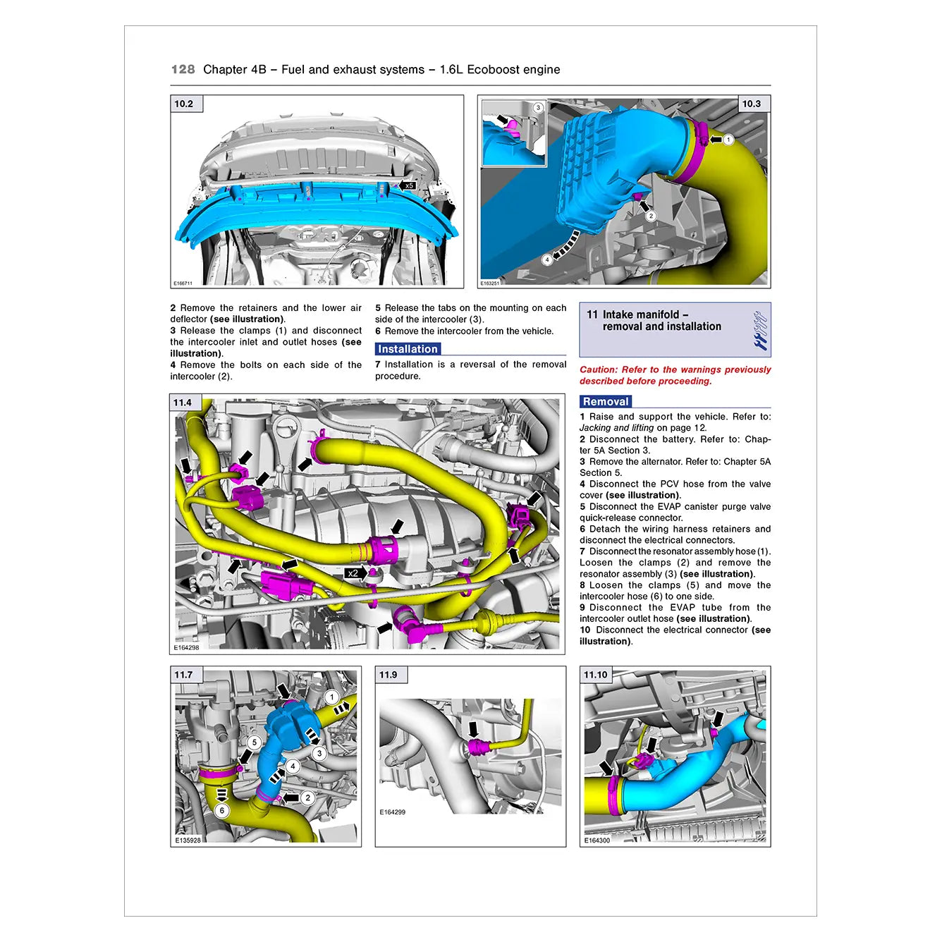 Technical diagram of a fuel and exhaust system with colored illustrations on a white background
