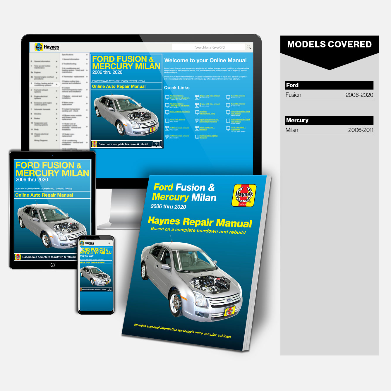 Ford Fusion & Mercury Milan (06-20) Haynes Repair Manual – Haynes